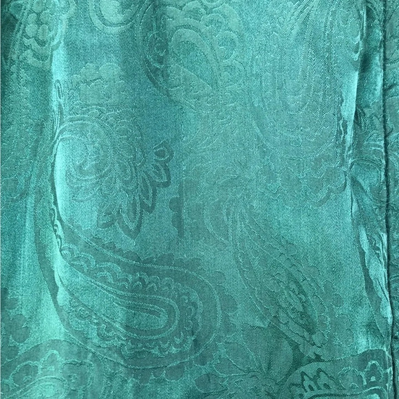Vintage 90s 100% silk green paisley street wear bomber jacket Holiday & Winter - Picture 5 of 9
